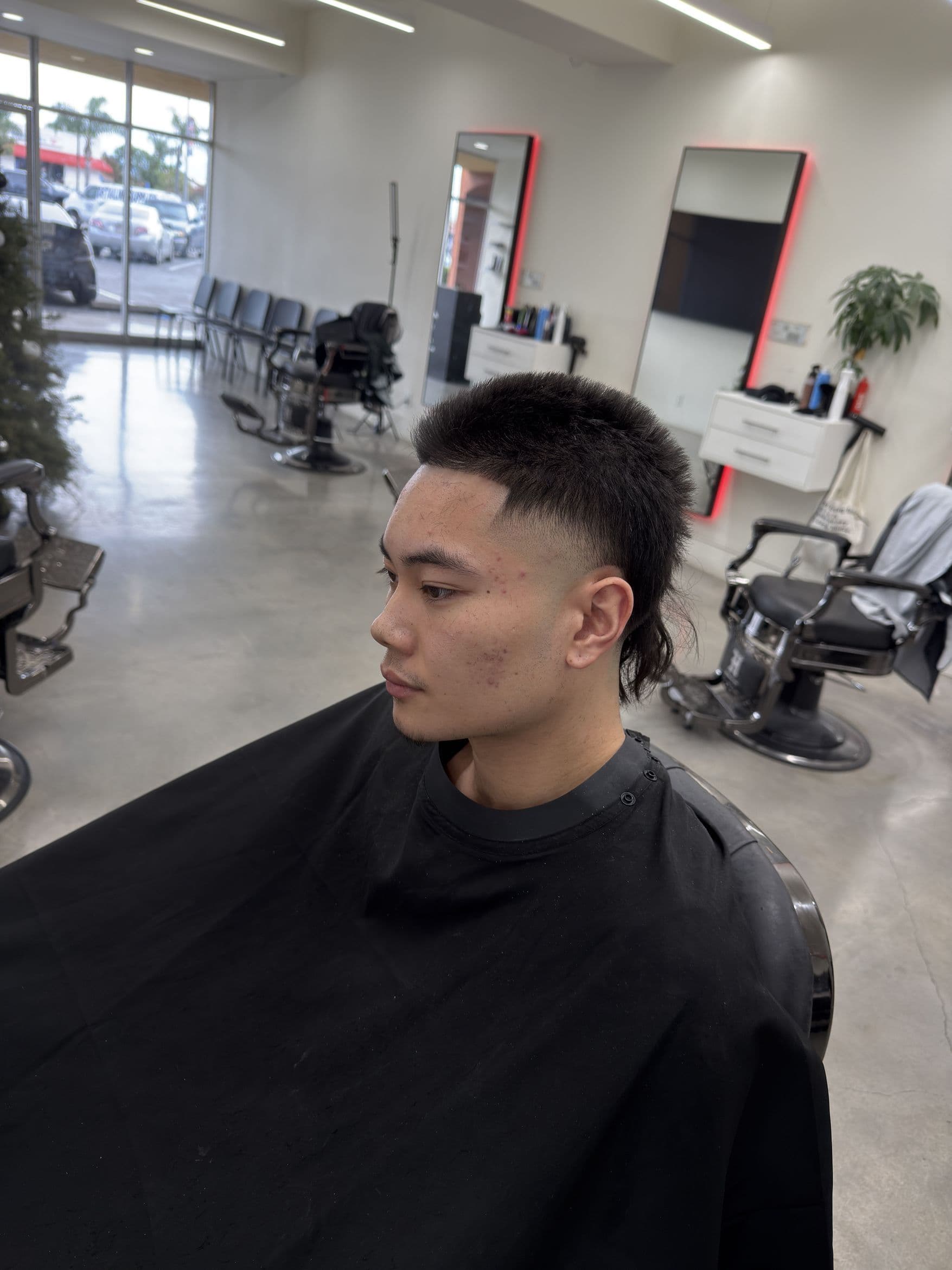 Mullet fade with textured top by Visionfades Studios
